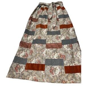 VTG 70’s Mr Hank Patchwork Square Quilt Pattern Maxi Long Skirt Size Small Lined